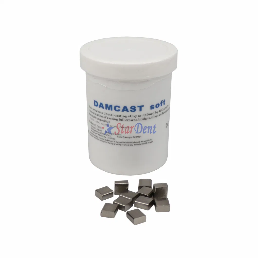 Dental Nickel-Base Casting Alloy Beryllium-Free Damcast Soft Lab Material for Implant and Denture
